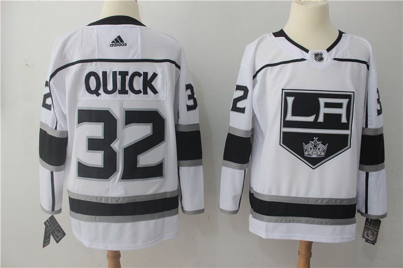 Men Los Angeles Kings 32 Jonathan Quick white Adidas Hockey Stitched NHL Jerseys